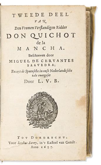 Cervantes, Miguel de (1547-1616) [Don Quixote in Dutch]. Den Verstandigen Vroomen Ridder, Don Quichot de la Mancha.